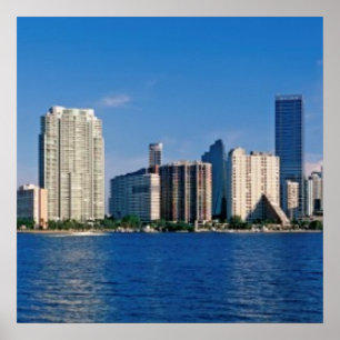 Skyline of Miami Poster