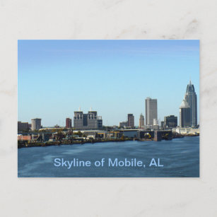 Skyline of Mobile, AL Briefkaart