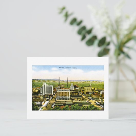 Skyline of Phoenix, Arizona Retro Americana Briefkaart (Staand voorkant)