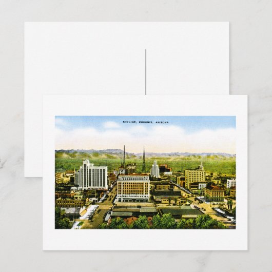 Skyline of Phoenix, Arizona Retro Americana Briefkaart (Voorkant / Achterkant)