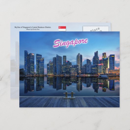 Skyline of Singapore's Central Business District Briefkaart (Voorkant / Achterkant)