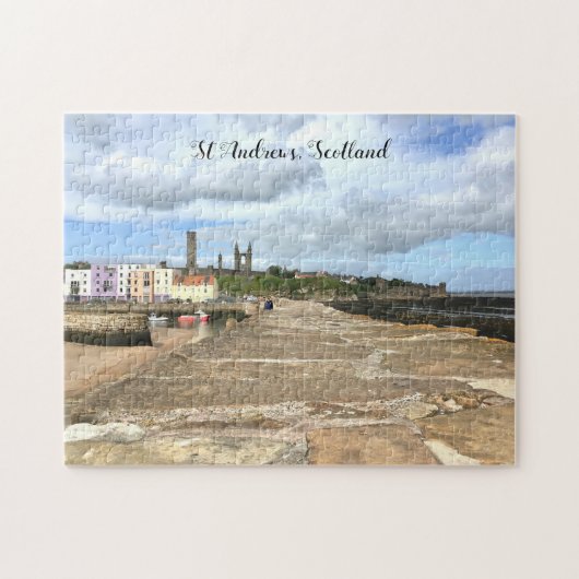 Skyline of St Andrews, Fife, Schotland met Pier Legpuzzel (Horizontaal)