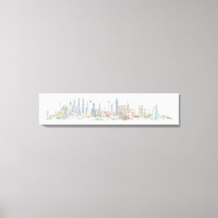 Skyline of the World Canvas Afdruk