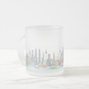 Skyline of the World Matglas Koffiemok