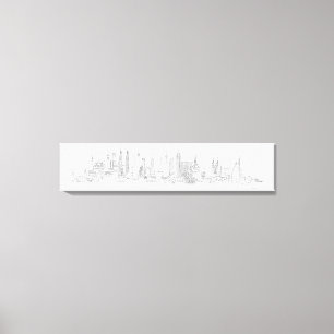 Skyline of the World (zwart + wit) Canvas Afdruk