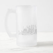 Skyline of the World (zwart + wit) Matglas Bierpul (Links)