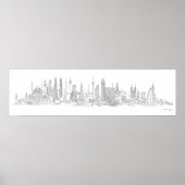 Skyline of the World (zwart + wit) Poster (Voorkant)