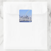 Skyline of Tokyo and Rainbow Bridge Vierkante Sticker (Tas)