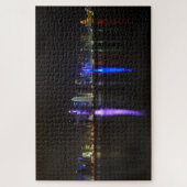 Skyline of verlimined Doha, Qatar 's nachts Legpuzzel (Verticaal)