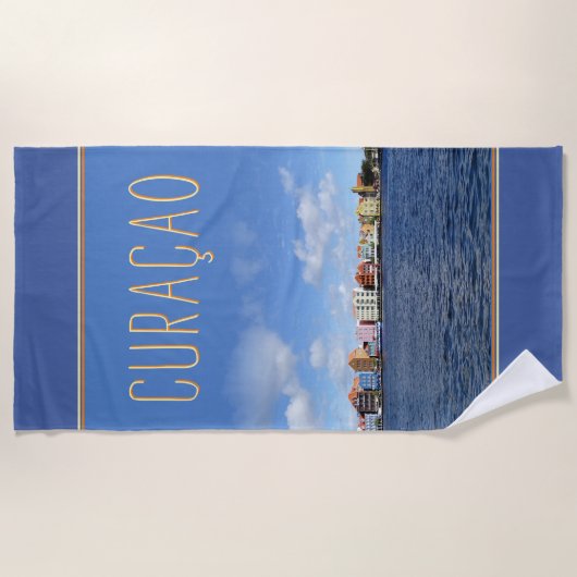 Skyline of Willemstad (aanpasbaar) Strandlaken (Voorkant)