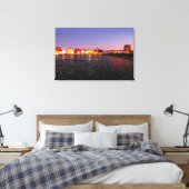 Skyline of Willemstad bij Night Canvas Afdruk (Insitu (Slaapkamer))