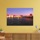 Skyline of Willemstad bij Night Canvas Afdruk (Insitu (Woonkamer))