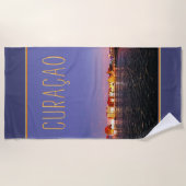 Skyline of Willemstad in Night (aanpasbaar) Strandlaken (Voorkant)