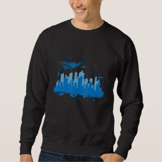 Skyline onderwaterwereld met Blue Whale City Trui