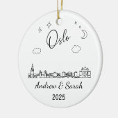 Skyline Oslo Ornament, Noorwegen Keramisch Ornament (Links)