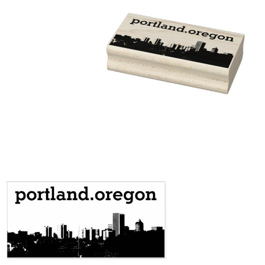 skyline.portland.oregon rubberstempel (Gestempeld)
