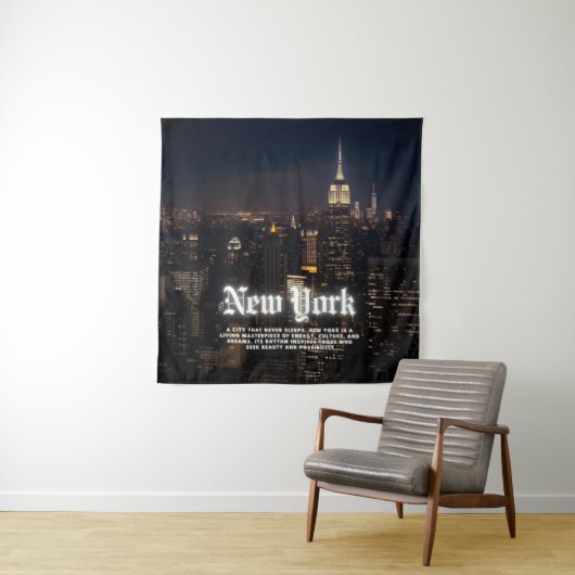 Skyline Poster Sjabloon van New York Wandkleed (In situ)