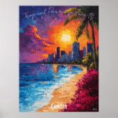 Skyline Poster van Cancún - levendige Mexicaanse s (Voorkant)