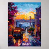 Skyline Poster van San Francisco - Iconisch Califo (Voorkant)