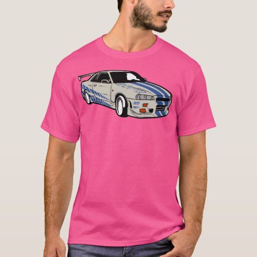 Skyline R34 (Brian O'Conner) T-shirt (Voorkant)