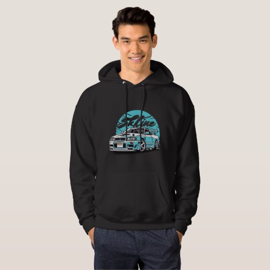 Skyline R34 Elegantie: Loving the Endless Vision Hoodie (Voorkant volledig)