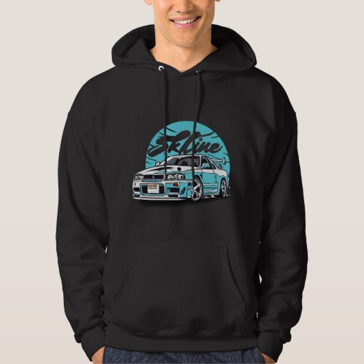 Skyline R34 Elegantie: Loving the Endless Vision Hoodie (Voorkant)