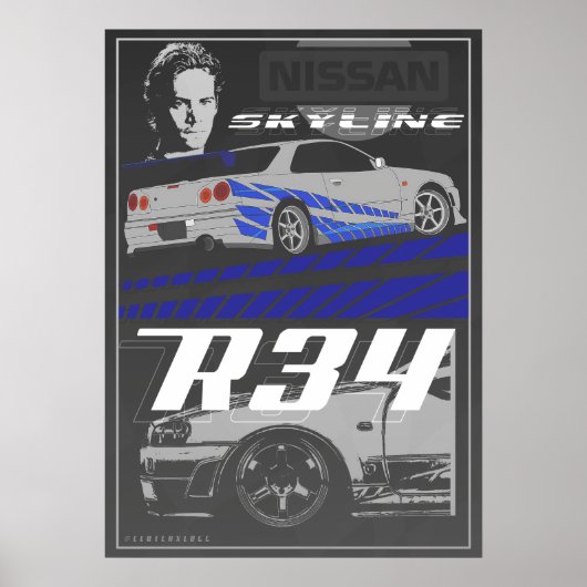 Skyline R34 Fast & Furious Poster (Voorkant)