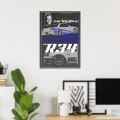 Skyline R34 Fast & Furious Poster (Thuiskantoor)