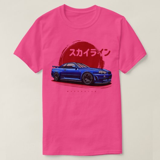 Skyline R34 GTR 1 T-shirt (Design voorkant)