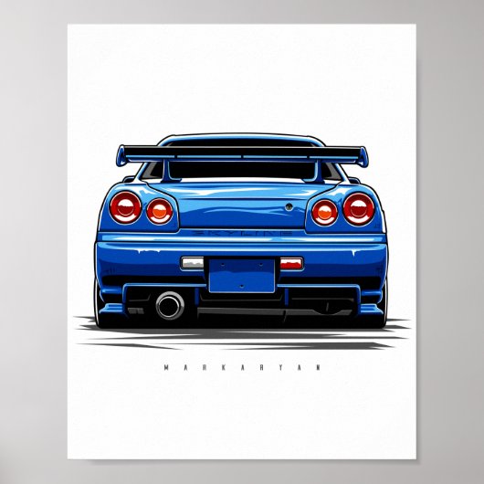 Skyline R34 GTR Poster (Voorkant)
