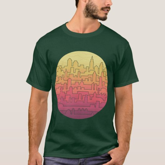 Skyline retro t-shirt (Voorkant)