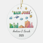 Skyline San Jose Ornament, Californië Keramisch Ornament (Links)