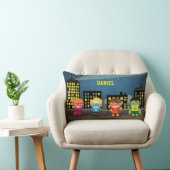 Skyline Schattige Superheld Voor Kinderkamer Kussen (Stoel)