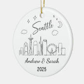Skyline Seattle Ornament, Verenigde Staten Keramisch Ornament (Links)