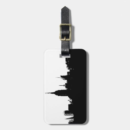 Skyline Silhouette Bagagelabel van New York (Voorkant verticaal)