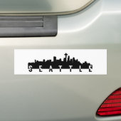 skyline silhouette zwarte vormgeving americ bumpersticker (Op auto)