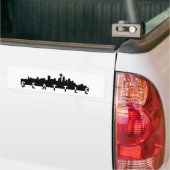 skyline silhouette zwarte vormgeving americ bumpersticker (Op Truck)