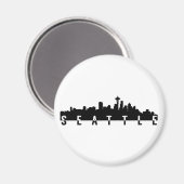 skyline silhouette zwarte vormgeving americ magneet (Voorkant / Achterkant)