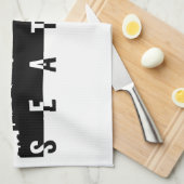 skyline silhouette zwarte vormgeving americ theedoek (Quarter Fold)