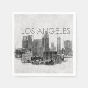 skyline sketch van de stad Los Angeles Servet