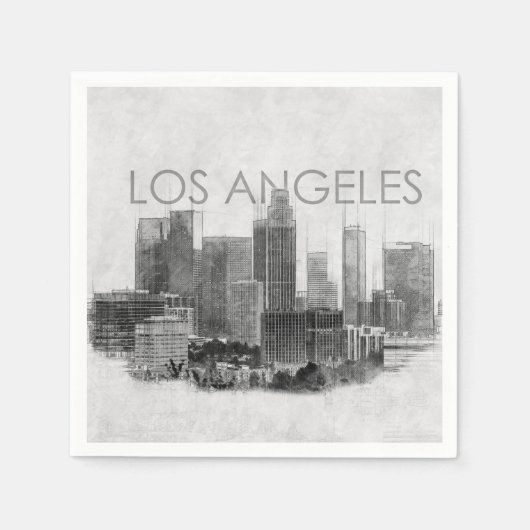 skyline sketch van de stad Los Angeles Servet (Voorkant)