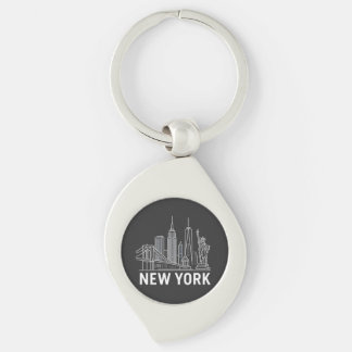 Skyline Sleutelhanger van New York - iconische sta