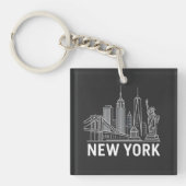 Skyline Sleutelhanger van New York - iconische sta (voorkant)