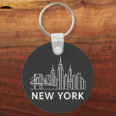 Skyline Sleutelhanger van New York - iconische sta (Voorkant)