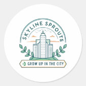 Skyline Sprouts Urban Farming Sticker | City Garde (Voorkant)