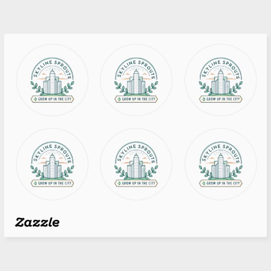 Skyline Sprouts Urban Farming Sticker | City Garde (Vel)