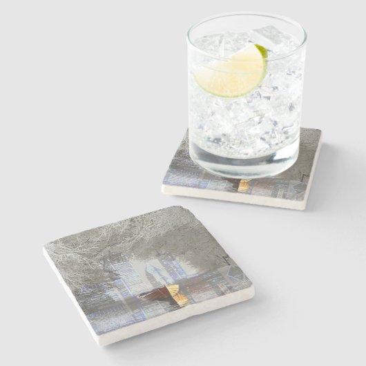 Skyline Stenen Onderzetter (Zijkant)