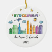 Skyline Stockholm Ornament, Zweden Keramisch Ornament (Voorkant)