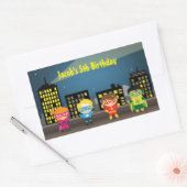 Skyline Superhero Verjaardagsfeest voor kinderen Rechthoekige Sticker (Envelop)