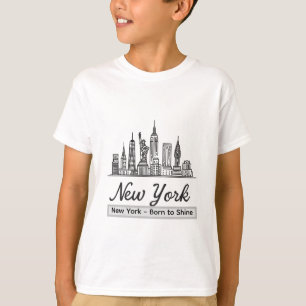 Skyline T-Shirt voor New York - Statue of Liberty 